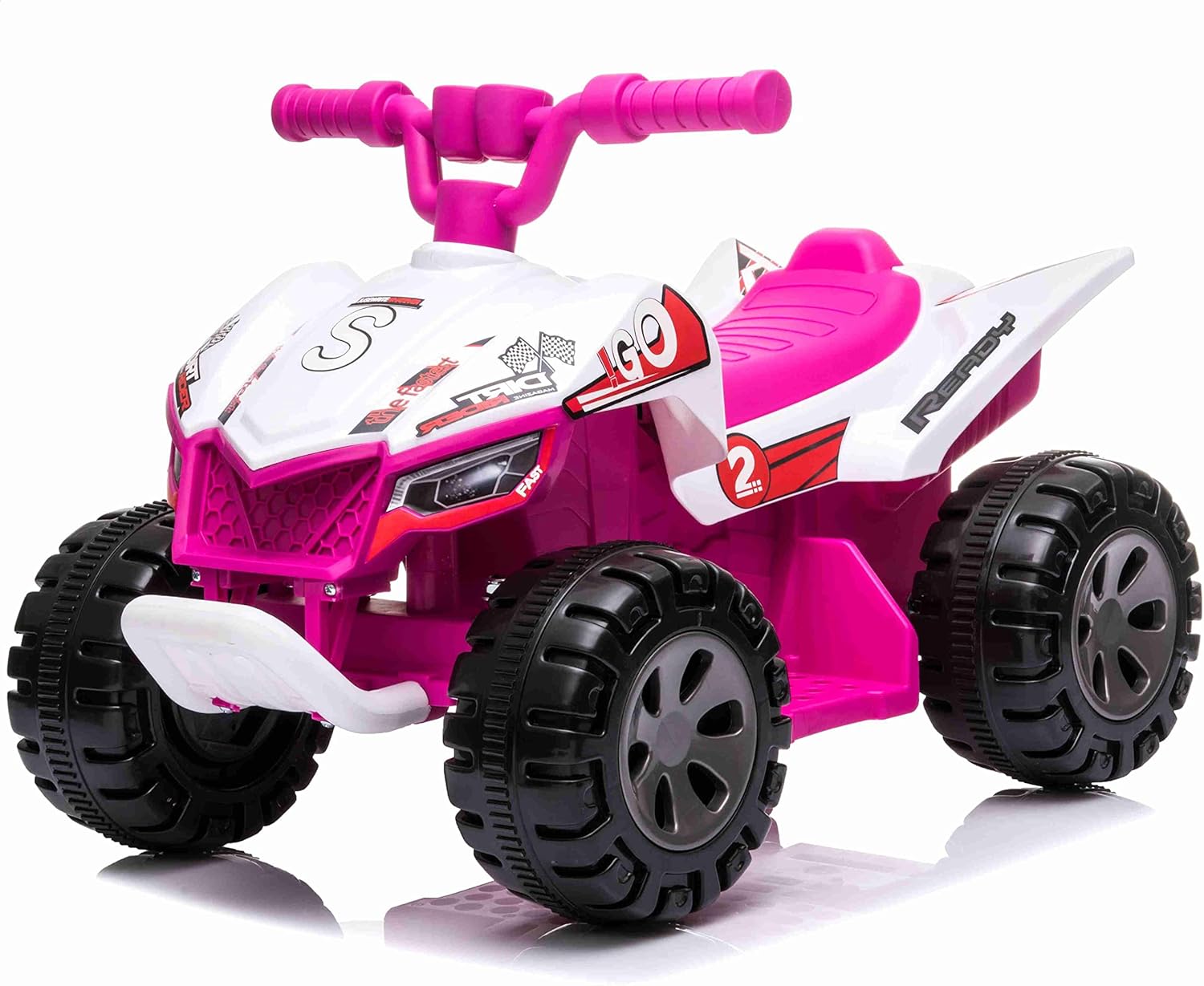 Detalii scaun și roți quad roz