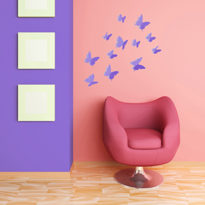 12 Fluturi 3D Violet Lavanda [5]