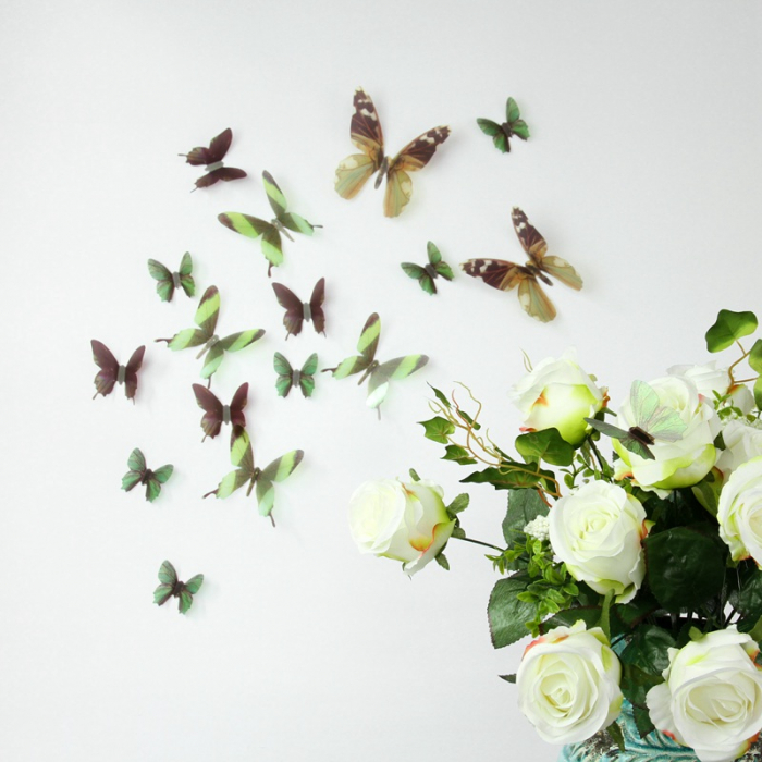 18 Fluturi 3D realisti - BROWN AND GREEN [2]