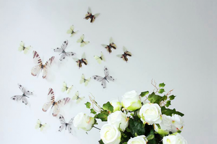 18 Fluturi 3D realisti - LIGHT YELLOW, GRAY AND BROWN [3]