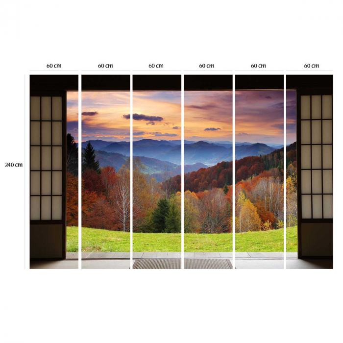 Fototapet vinyl cu efect 3D Usa Shoji - Peisaj de Munte - 360x240 cm [3]