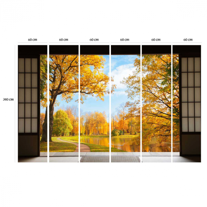 Fototapet vinyl cu efect 3D Usa Shoji - Culori de Toamna- 360x240 cm [3]