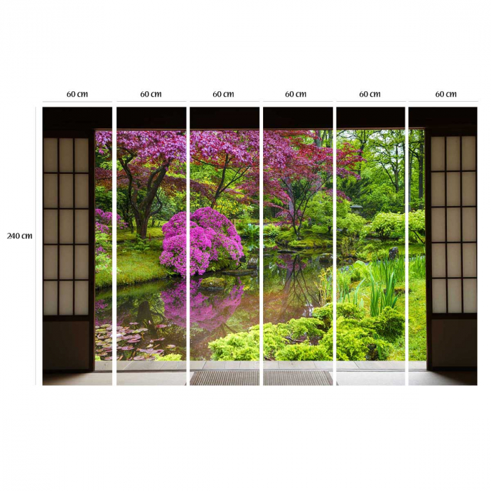 Fototapet vinyl cu efect 3D Usa Shoji - Culori in Gradina - 360x240 cm [3]