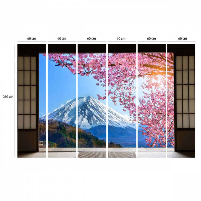 Fototapet vinyl cu efect 3D Usa Shoji - Muntele Fuji - 360x240 cm [3]