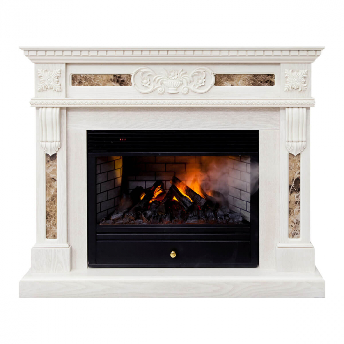 Autocolant decorativ cu efect 3D - Semineu Alb - 111x90 cm [3]