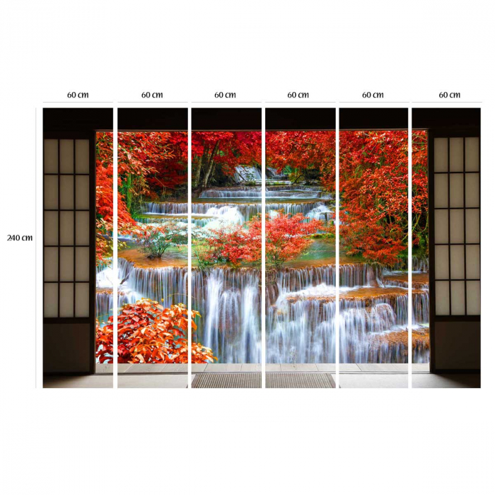 Fototapet vinyl cu efect 3D Usa Shoji - Cascada in Thailanda - 360x240 cm [3]