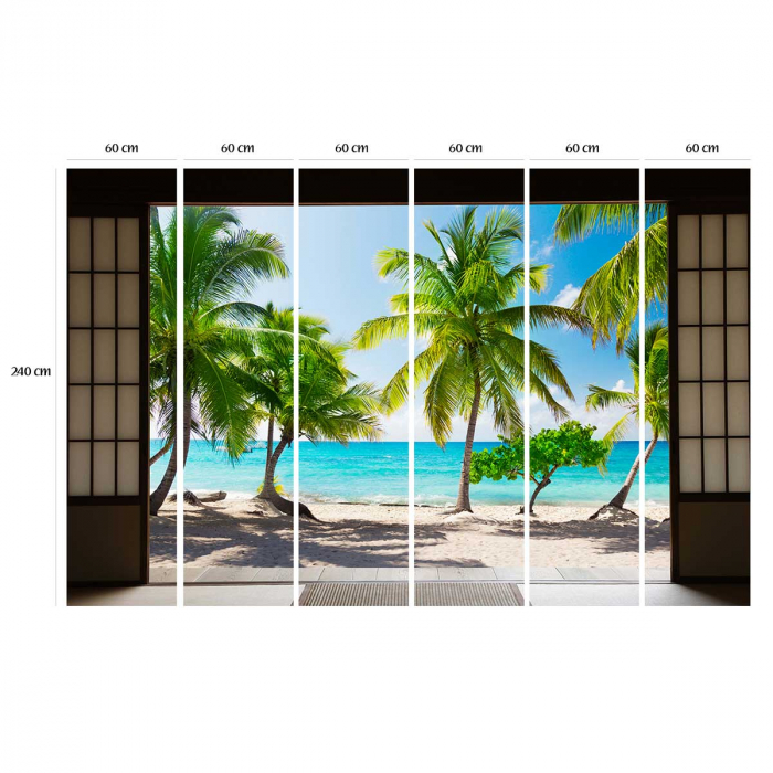 Fototapet vinyl cu efect 3D Usa Shoji - Tropical - 360x240 cm [3]