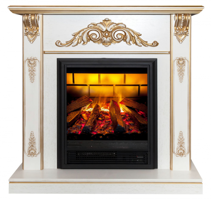 Autocolant decorativ cu efect 3D - Semineu cu decoratiuni bronz - 115x110 cm [3]