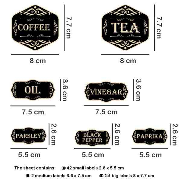 Sticker Vintage Kitchen Labels [2]
