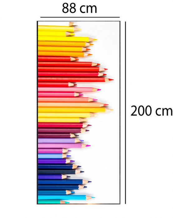 Autocolant decorativ pentru Usa - Creioane colorate [2]