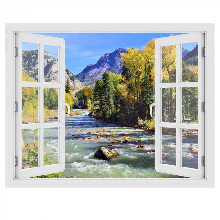 Fereastra cu efect 3D - Rau in muntii Colorado - 119x93 cm [3]