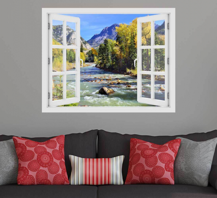 Fereastra cu efect 3D - Rau in muntii Colorado - 119x93 cm [2]