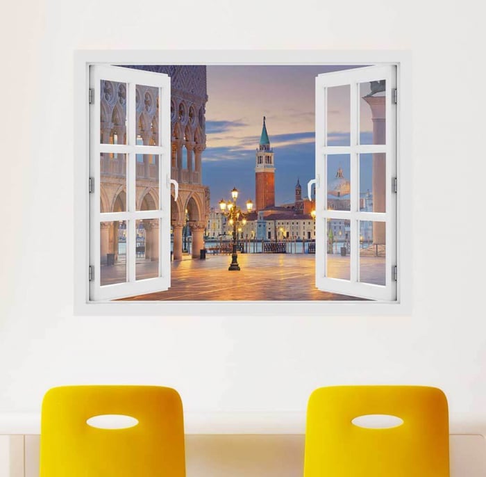 Fereastra cu efect 3D - Piata Sf. Marcu din Venetia - 119x93 cm [2]