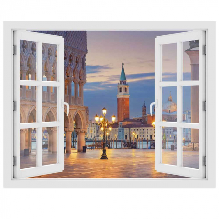 Fereastra cu efect 3D - Piata Sf. Marcu din Venetia - 119x93 cm [3]