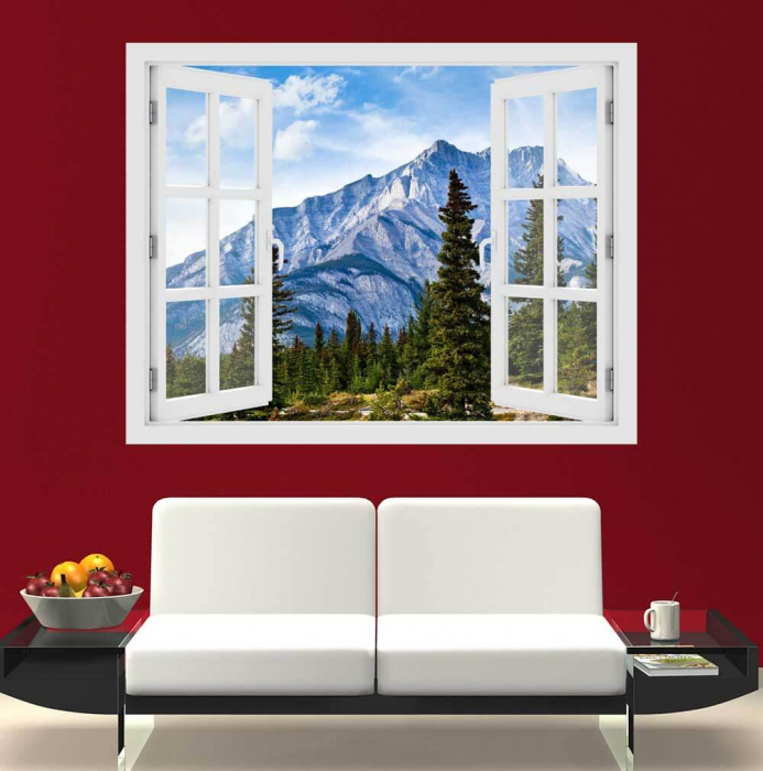 Fereastra cu efect 3D - Munti in Alberta, Canada - 119x93 cm [2]