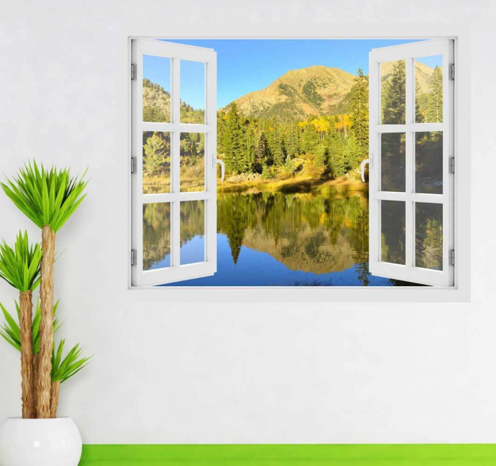 Fereastra cu efect 3D - Linistea muntilor in Colorado - 119x93 cm [2]