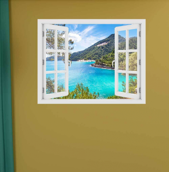 Fereastra cu efect 3D - Insula Thassos, Grecia - 119x93 cm [2]