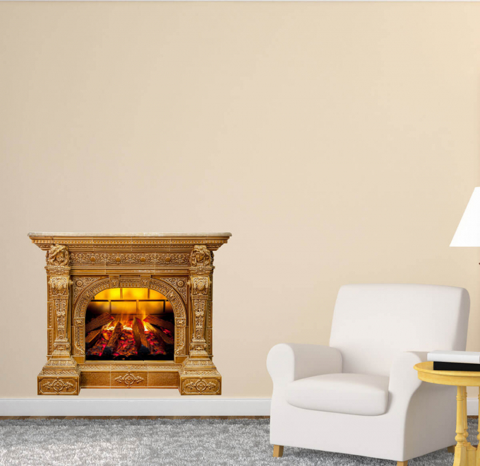 Autocolant decorativ cu efect 3D - Semineu - 119x93 cm [3]