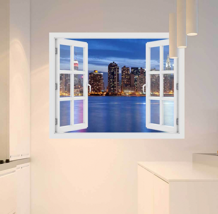 Fereastra cu efect 3D - Manhattan Skyline - 119x93 cm [2]