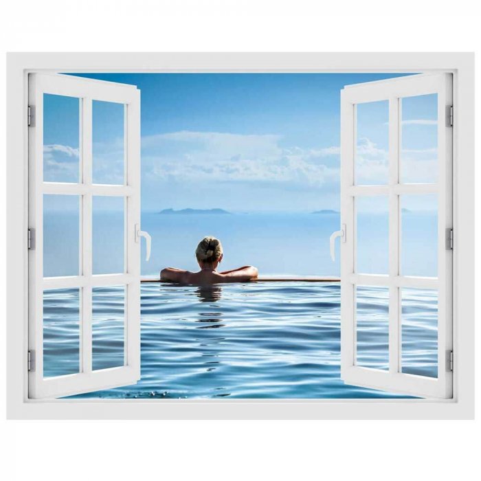 Fereastra cu efect 3D - Relaxare in piscina - 119x93 cm [3]