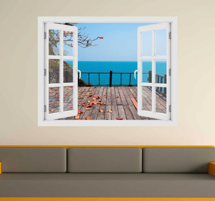 Fereastra cu efect 3D - Terasa spre Ocean - 119x93 cm [2]