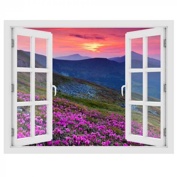 Fereastra cu efect 3D - Covoras de rododendron - 119x93 cm [3]
