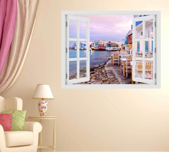 Fereastra cu efect 3D - Cicladele, Grecia - 119x93 cm [2]