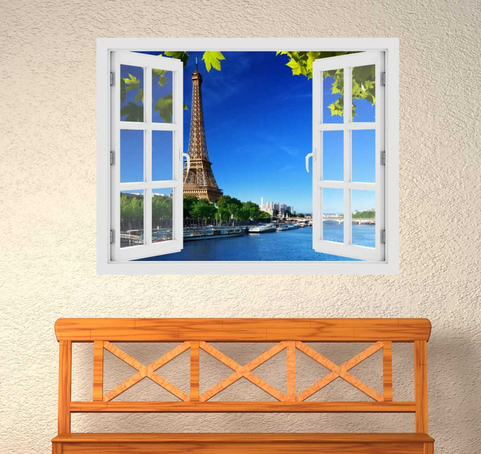 Fereastra cu efect 3D - Turnul Eiffel - 119x93 cm [2]