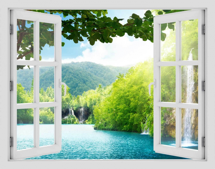 Fereastra cu efect 3D - Lacurile Plitvice Croatia - 119x93 cm [3]