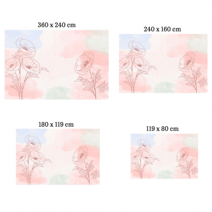 Fototapet autocolant - Watercolour artwork with flowers [3]