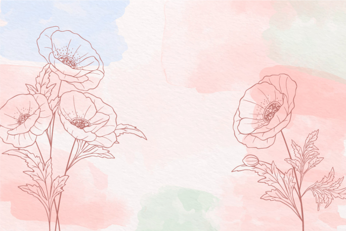Fototapet autocolant - Watercolour artwork with flowers [2]