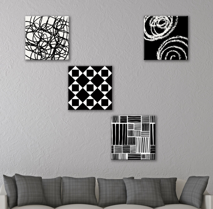 Set de 4 tablouri : Black and White [3]
