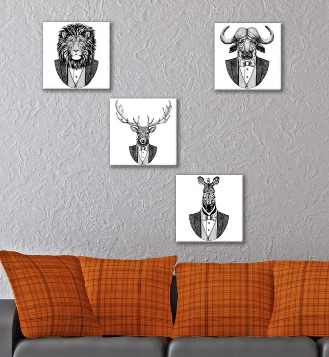Set de 4 tablouri : Animale Hipster [5]