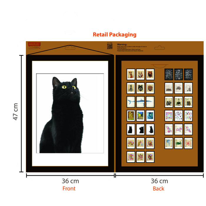 Sticker 2In1 Cute Black Cat Frame Sticker [4]