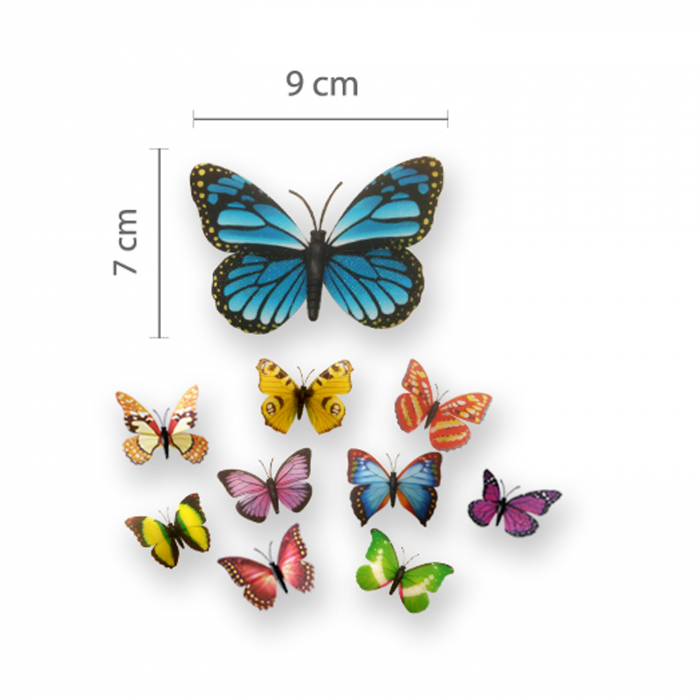 Sticker Magnolia and Colourful Butterflies [5]