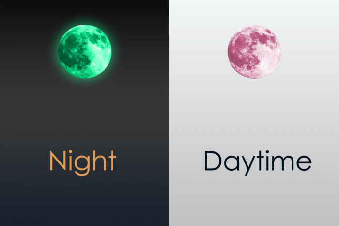 Sticker Glow in Dark Moon Pink 30cm x 30cm [3]