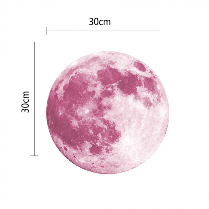 Sticker Glow in Dark Moon Pink 30cm x 30cm [4]