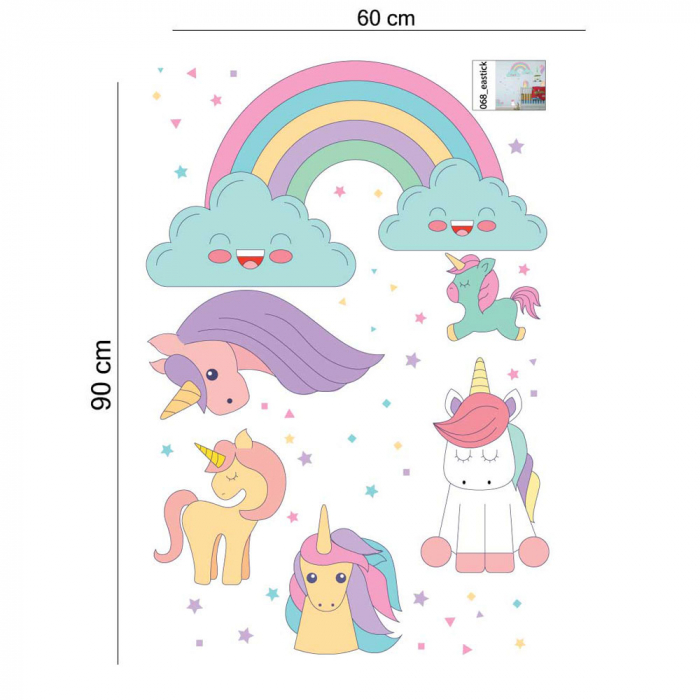 Sticker Plansa cu Unicorni [4]