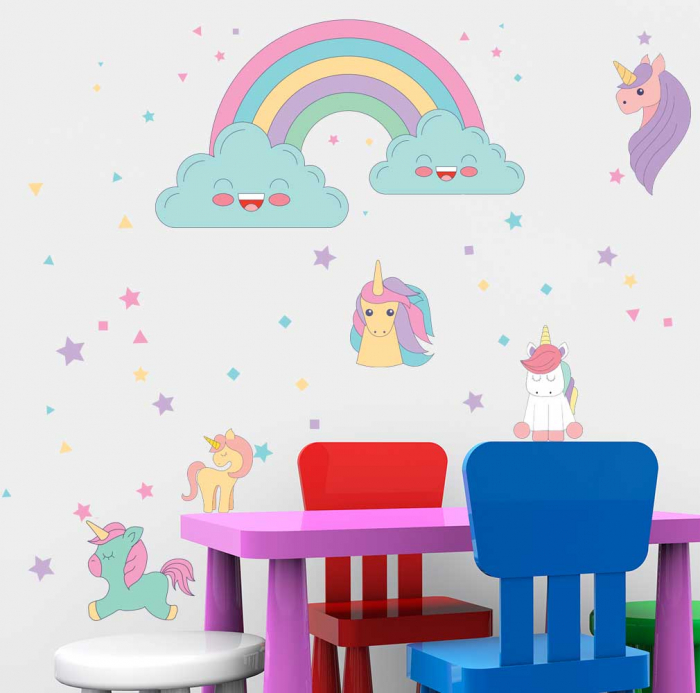 Sticker Plansa cu Unicorni [2]