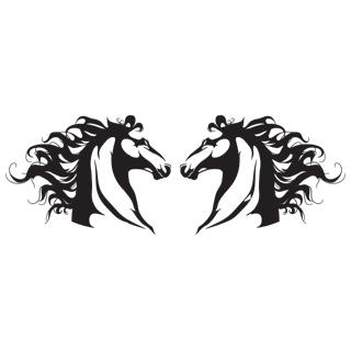 Sticker Cal Alb, Cal Negru [2]