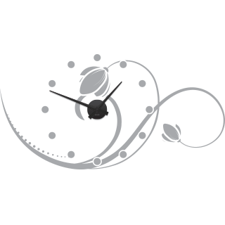 Sticker Ceas de Perete Floare pe Val [2]