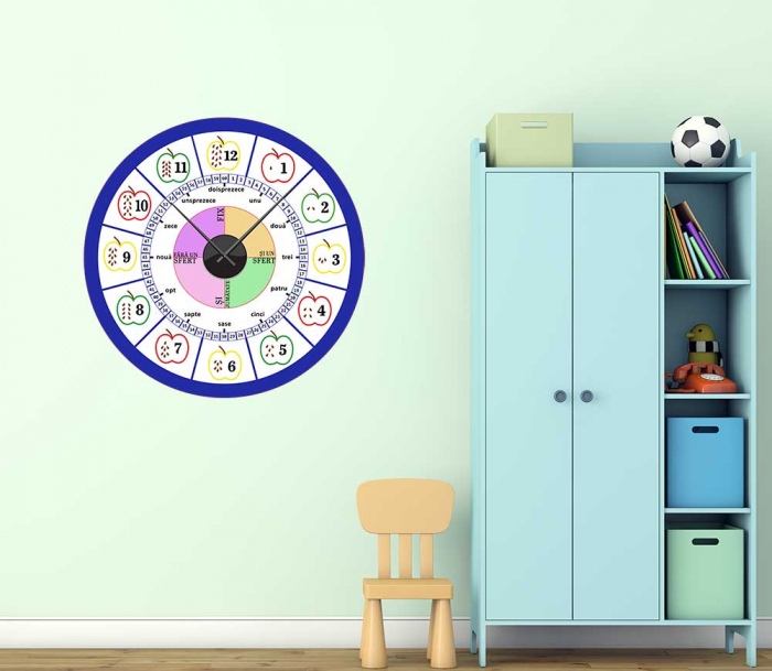 Sticker ceas de perete educativ - Albastru [2]