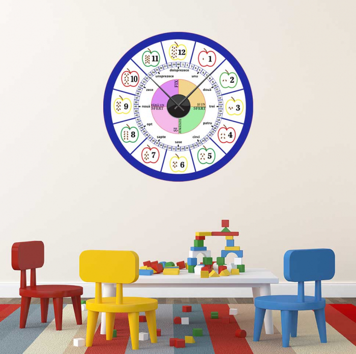 Sticker ceas de perete educativ - Albastru [4]