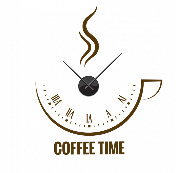 Sticker Ceas de perete - Cafeaua cu prietenii [2]