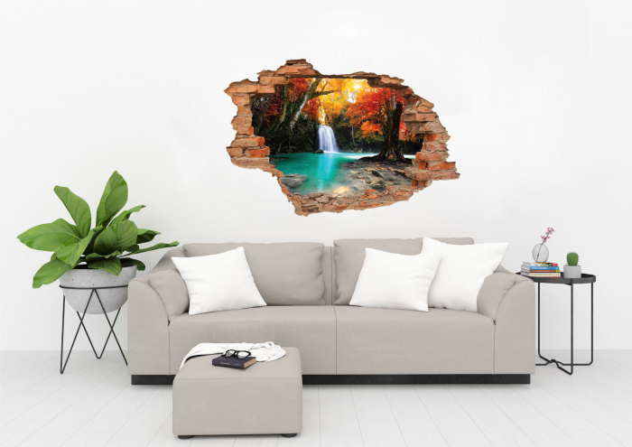 Sticker cu efect 3D - Cascada de toamna [2]