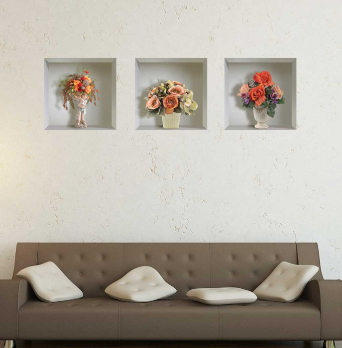 Sticker cu efect 3D - Aranjament Floral [2]