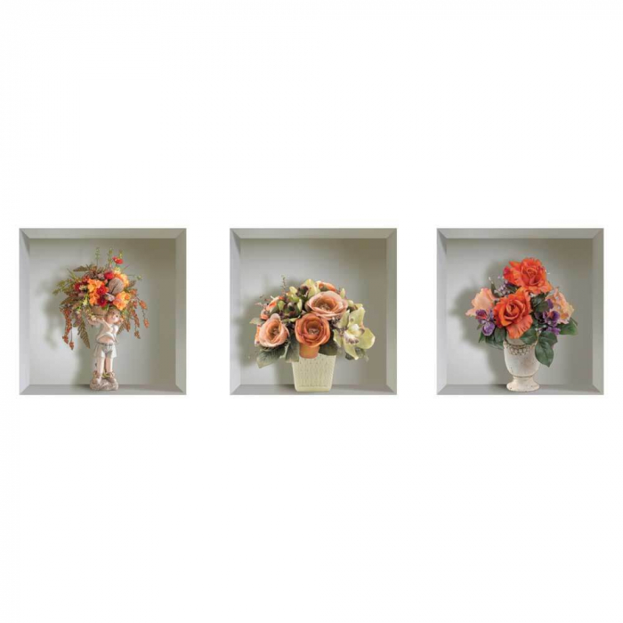 Sticker cu efect 3D - Aranjament Floral [3]