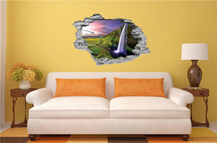 Sticker cu efect 3D - Cascada de munte [2]