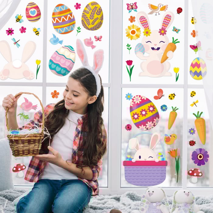 Sticker PVC - Happy Bunnies Easter Windows Clings [2]