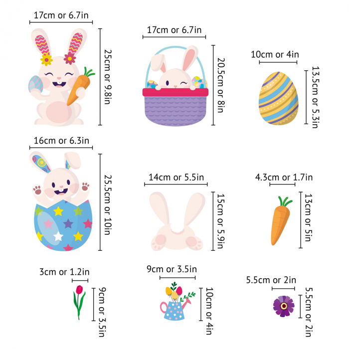 Sticker PVC - Happy Bunnies Easter Windows Clings [3]